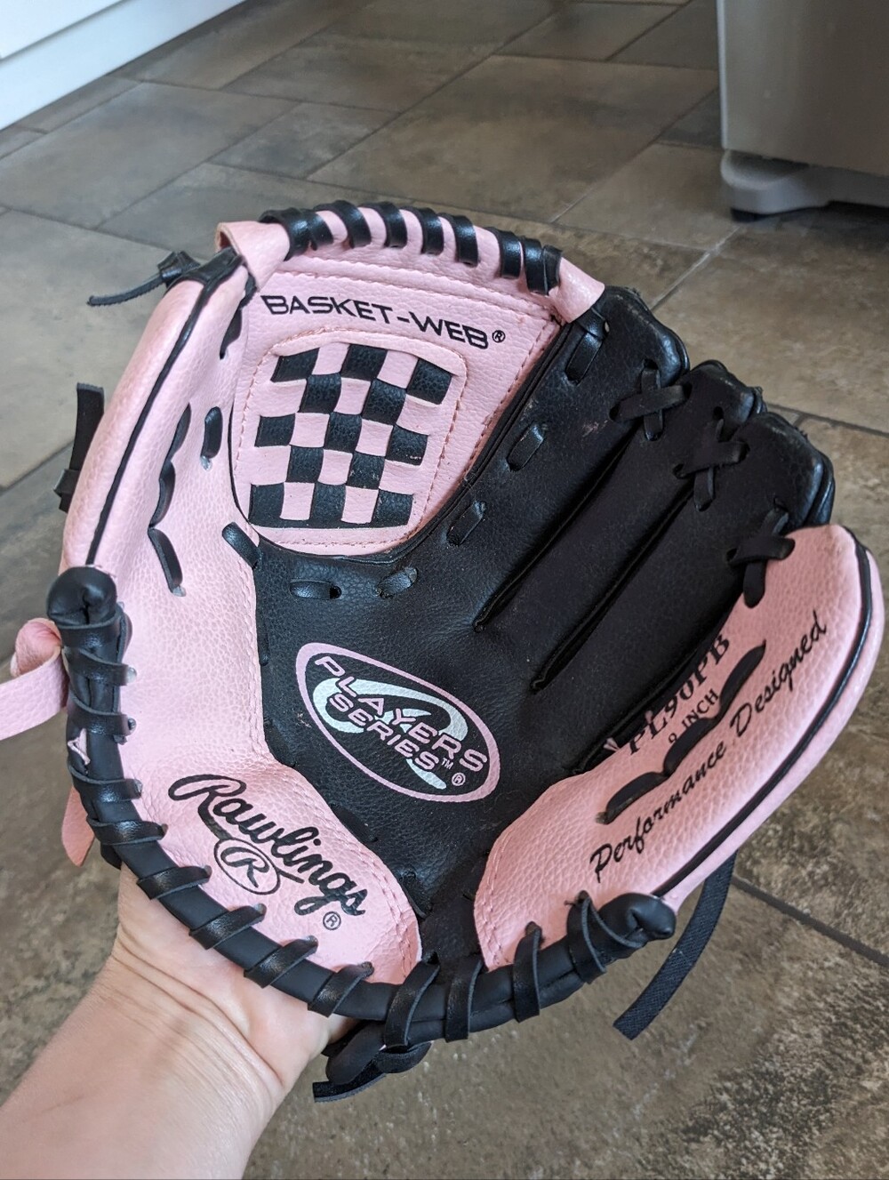 Rawlings Youth Left Hand PL90PB 9" Baseball Softball T-BALL Sporty Glove 🩷🖤